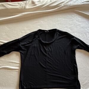 Banana Republic Knit Black Long Sleeve T-Shirt Women XXL Regular Size
